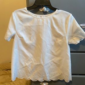 White Eyelet Top